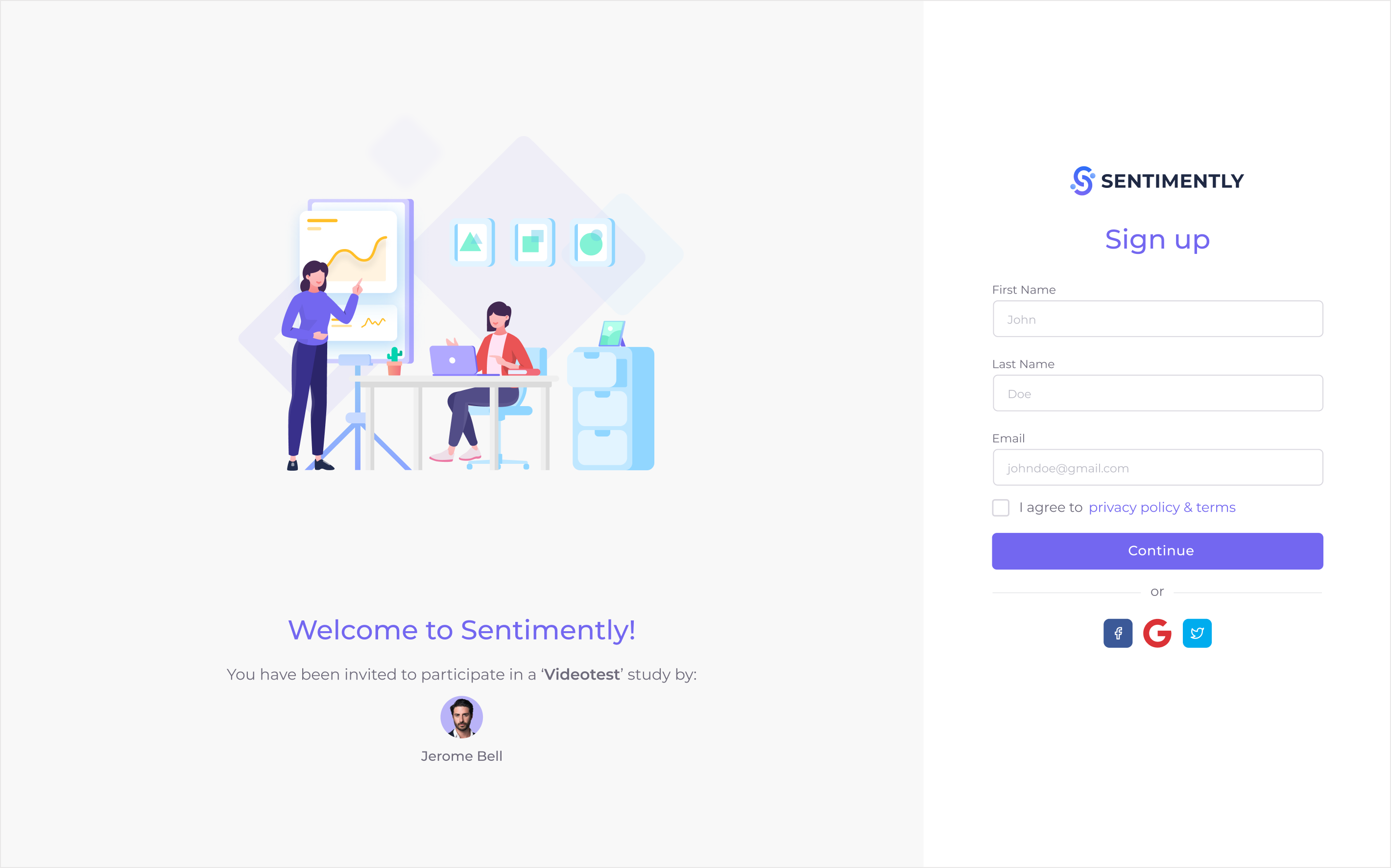Sentimently, Designed and Developed by Ester Digital